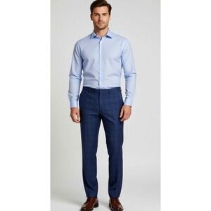 Hugo Boss Men's Pants Navy 34 R  Virgin Plaid- Perfect for Spring‎